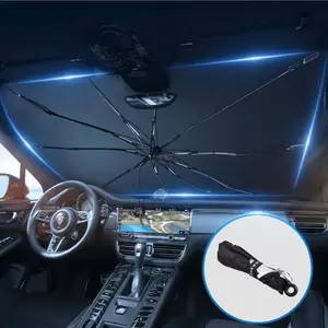 Foldable Car Windshield Sunshade - UV-Blocking Front Window Heat Protective Umbrella, Fits Sedans & SUVs,  Shield Your Vehicle from Sun & Heat