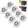 Microfiber Mop Pads, 4/8 Pack Universal Triangular Snap-on Refills for Rotating Floor Mops, 5.7 Inches Sturdy Absorbent, Machine Washable No Bucket Home Cleaning Supplies (Daily Use)