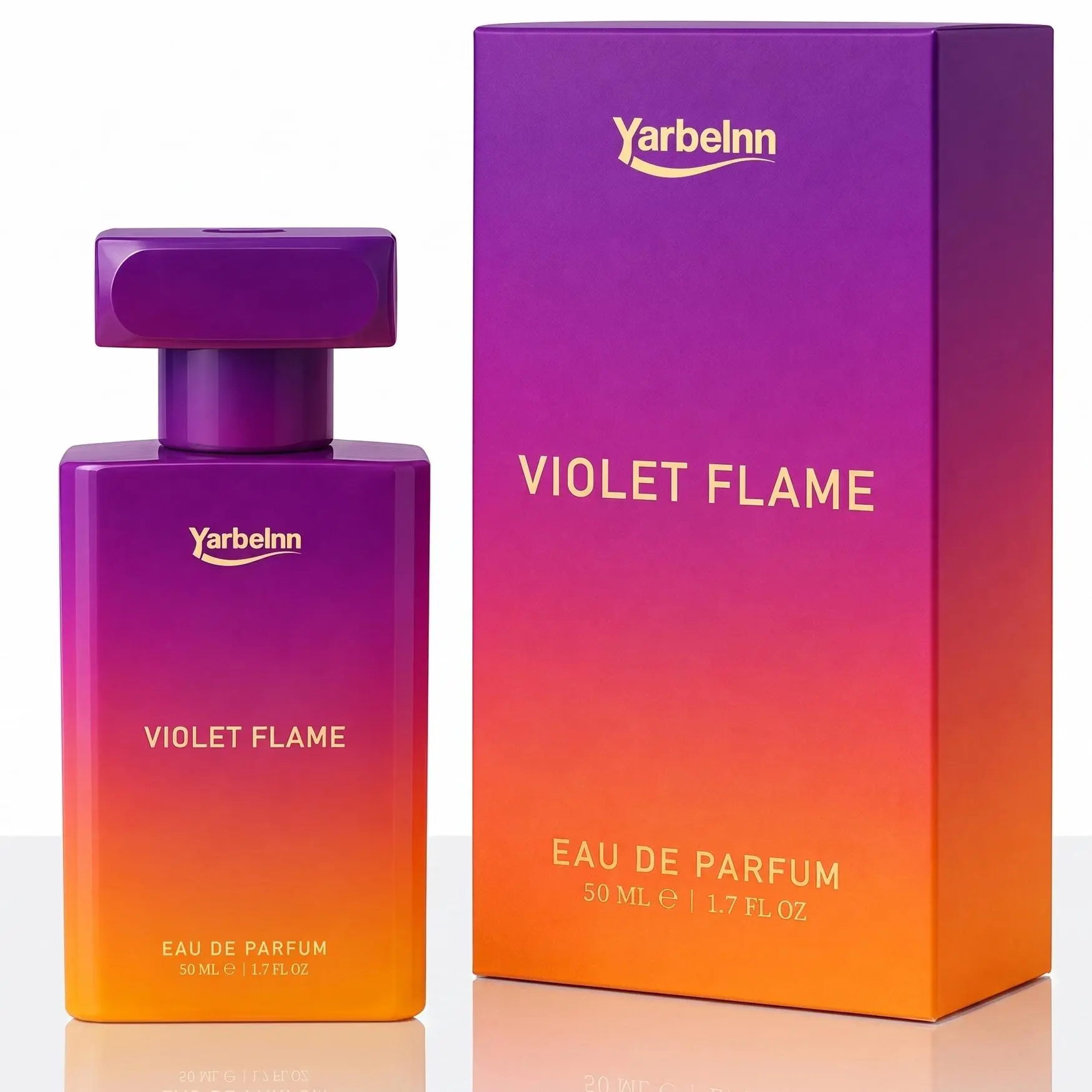 Yarbelnn Violet Flame Eau de Parfum for Women 50ml / 1.7 fl oz – Long Lasting Gourmand Oriental Perfume with Caramel, Butter, Tonka Bean, Jasmine, Honey, Amber, Vanilla & Musk, Sweet Warm Fragrance for Date Night & Gift for Her