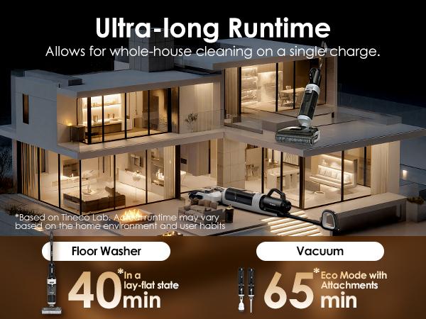 Tineco Floor One Switch i5 Stretch Breeze Wet Dry Vacuum Cleaners, 2-in-1 Cordless Vacuum for Multi-Surface, 20KPa Powerful Floor Cleaner Mop with Long Runtime