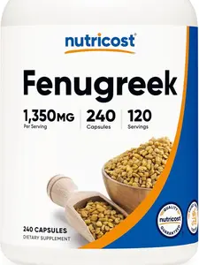 Nutricost Fenugreek Seed 1350mg, 240 Capsules - Gluten Free, Non-GMO, 675mg Per Capsule