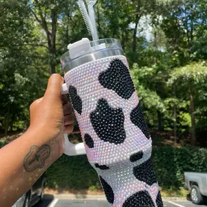Got Milk Rhinestone Blinged-Out Stainless Steel Travel Tumbler (40.6 oz) - Bottles, Drinkware