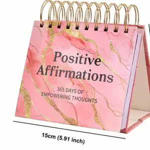 Motivational Calendar Undated 365 Days Perpetual Inspirational Standing Flip Desk Calendar with Inspirational Quotes Positive Affirmations Mindfulness Self Care Christmas Gifts for School Home Office