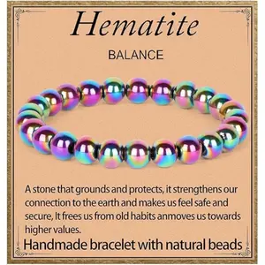 Handmade Natural Gemstone Bead Bracelet – Healing Crystal Stretch Bracelet for Women & Men