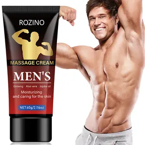 Men's care black technology! ROZINO Men's Massage Cream 60g, formulated with fenugreek oil and ginseng, moisturizes and nourishes, awakening skin vitality