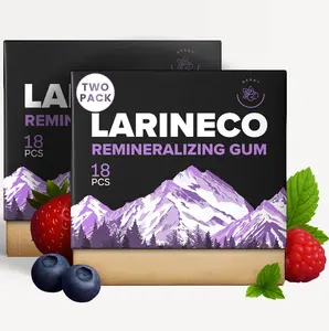 Larineco Berry Xylitol Sugar Free Chewing Gum with Nano Hydroxyapatite – Natural Gum Base, Aspartame Free, Dye Free Fresh Breath Gum, 36 Pieces (2 Pack)