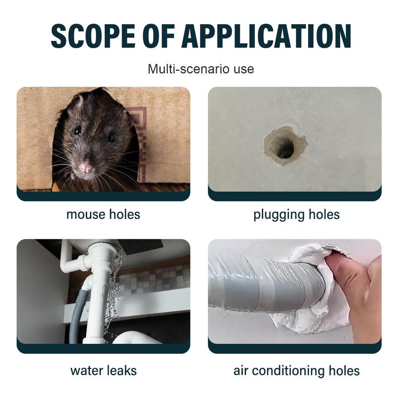 Waterproof Sealant Putty, Moldable Repair Sealing Clay for Wall Holes & Pipe Gaps, Quick-Setting Mastic for Drain Connections, AC Line Pass-Throughs, Cracks & Gaps, Indoor/Outdoor Use (White)