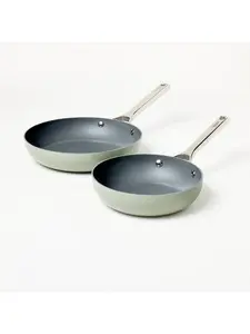2pk (8" & 10") Aluminum Nonstick Frypan Set Sage Green - Figmint