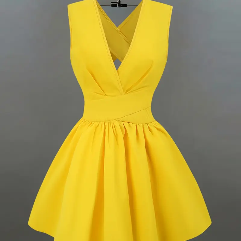 Elegant Style Women's Wedding Guest Dress, Sexy Backless Sleeveless Mini Dress, Perfect for Beach Parties, Spring Summer Evening Gown, Womenswear, Elegant Dresses