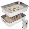 Topyangs High Sided Stainless Steel Litterbox - XL 22.8x14.5 In Food Grade SS, 6in Guard, 6in Rim Spill Prevention, Curved Sieve, Mesh Tray, Minimalist Aesthetic, Odor Control, Easy Cleanup, Lift-and-Go, Quiet Nonslip Mat (Mesh Fits Clumping Formula), Hig
