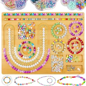 Bead Board for Jewelry Making, Bamboo Beading Board for Jewelry Bracelet Making（Beads not included）