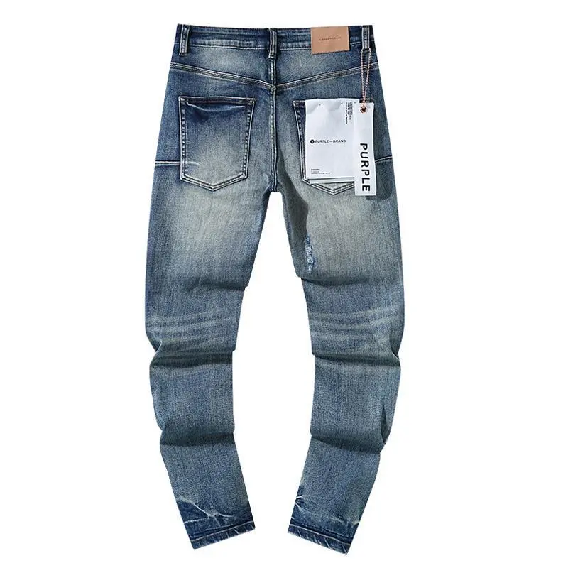 HuaHua'shop Purple Jeans Men's Slim Fit Stretch Jeans Baggy Ripped Straight Skinny Denim Pants for Boys 2025 High Quality Cotton Streetwear Light Blue Trouser purple jean HuaHua'shop Purple Jeans Men's Slim Fit Stretch Jeans Baggy Ripped Straight Skinny Denim Pants for Boys 2025 High Quality Cotton Streetwear Light Blue Trouser purple jean