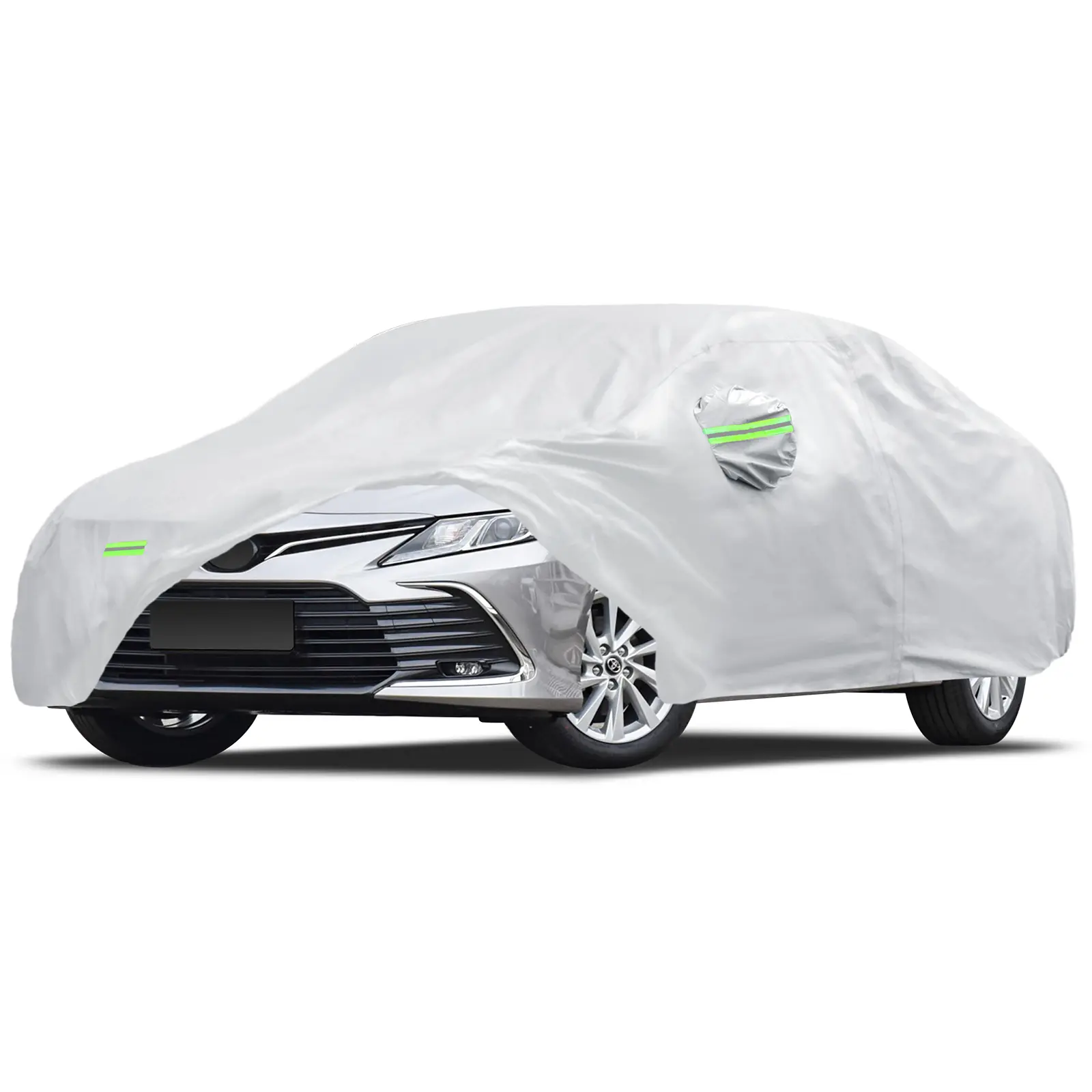 Car Cover Custom Fit for Toyota Camry 1996-2025, Waterproof Full Exterior Cover Sun Rain Protection with Door Zipper Silver
