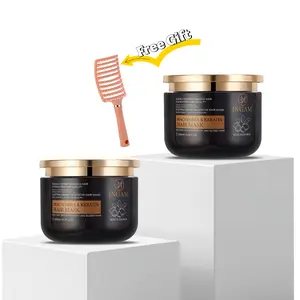 【2-Pack - Combs Included】INGAM Keratin Repair Hair Mask - Deep Nourishment & Intensive Care, Suitable for Dry & Frizzy Hair (16.9 * 2 oz) Conditioner Hair Mask Serum Haircare Restore minoxidil women hairgrowthoil Hydrolyzed Vegetable Protein