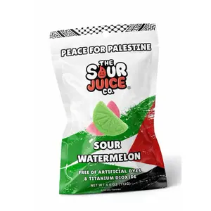 The Sour Juice Co. Peace For Palestine- Watermelon Flavored Gummies. 40% Of Sales Go To HEAL!
