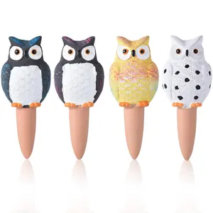 4Pcs/Set Owl Automatic Plant Watering Device,Automatic Plant Watering Stake,Clay Watering Stakes for Potted Plants,Vacation and Daily Plant Hydration,Tools & Hardware