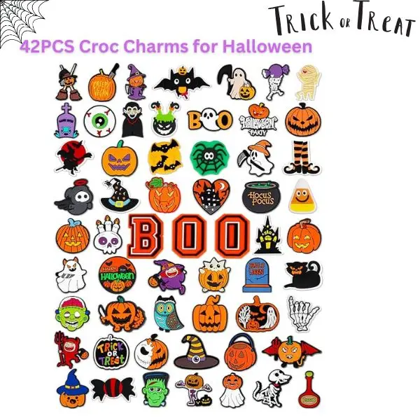 Halloween Croc Charms 42PCS, Cute Nurse, Baseball & Mom Shoe Charms, PVC Clog Accessories for Crocs, Women, Girls & Boys, Valentine's, Halloween Gifts