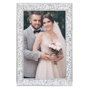 REGALWOVEN Picture Frames, Metal Photo Frame with Glass, Display for Wedding Gift Home Tabletop Decor 4x6 Inch Silver