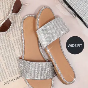 Flat Fashionable Sparkling Sandals Flat Fashionable Sparkling Sandals