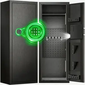ACTIGER Large Long Gun Safe Cabinet Easy Assembly for Rifles and Pistols with Quick Access Digital Keypad Removable Shelves Anti-Theft Design for Home Security Storage Thick Steel Gift Father'sDay With 3 Adjustable Gun Racks