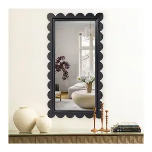 Glitzhome 43" H Modern Wood Frame Wavy Rectangle Wall Mirror Glitzhome 43" H Modern Wood Frame Wavy Rectangle Wall Mirror
