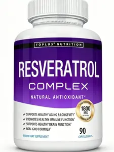 Resveratrol Supplement 1800mg Antioxidant Complex - Highly Potent Natural Trans-Resveratrol Pills for Healthy Aging, Overall Health Support, Immune System, Brain Function, 90 Capsules