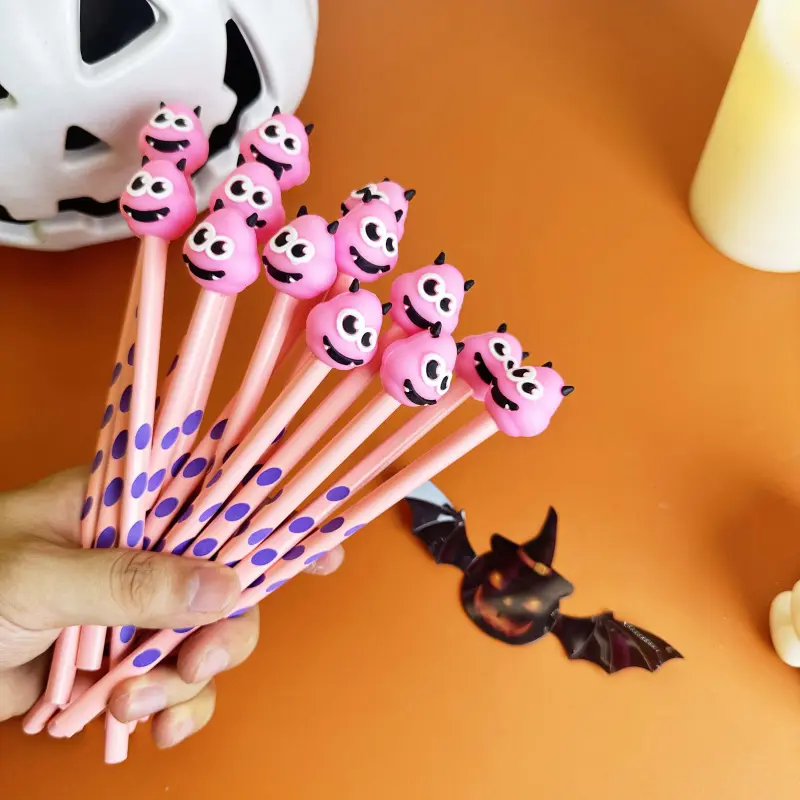 5/15/25pcs Creative Simple, Cute, Colorful Little Monster Styling Theme Wooden Pencil Campus Design Back to School Season Little Monster Series Student Wooden Pencil Color Random
