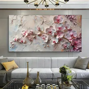 1 piece framed canvas painting, large canvas art, a modern floral canvas wall painting, elegant floral design, suitable for living room, bedroom office decoration.