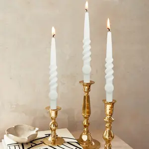 4 Pack Taper Candle  Spiral Candle 10 Inch for candle holder set, for wedding, Classic Advent wreath,christmas table centerpiece home goods candles