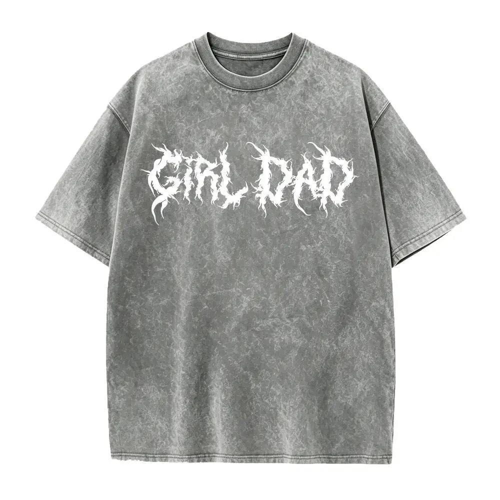 Girl Dad Heavy Metal Graphic Tee, Daddy of Girls Shirt, Death Metal Dad T Shirt, Father's Day Gift for Dad, Step Dad Casual Short Sleeve Top, Unisex Soft Cotton Streetwear Fashion Tee