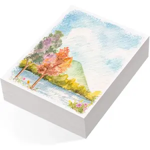 80 Sheets Watercolor Paper Bulk, 110 lb/230 GSM Cold Press White Water Color Paper for Kids Students Adults Artists Drawing Wedding Gift Cards 5 x 7 Inch
