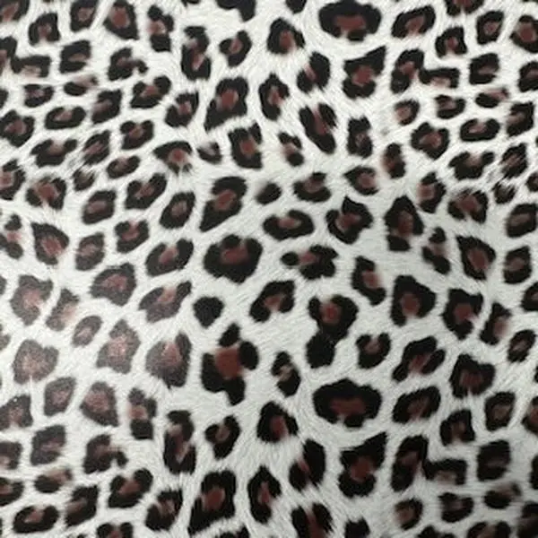 Baby Leopard Print Stretch Fabric - 2-Way Stretch Vegan PU Polyester-Spandex Fabric for Sewing & Textile Projects
