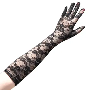 US 16.9'' Sexy Lace Gloves Thin Long Bride Wedding Party Elbow Long Prom Driving