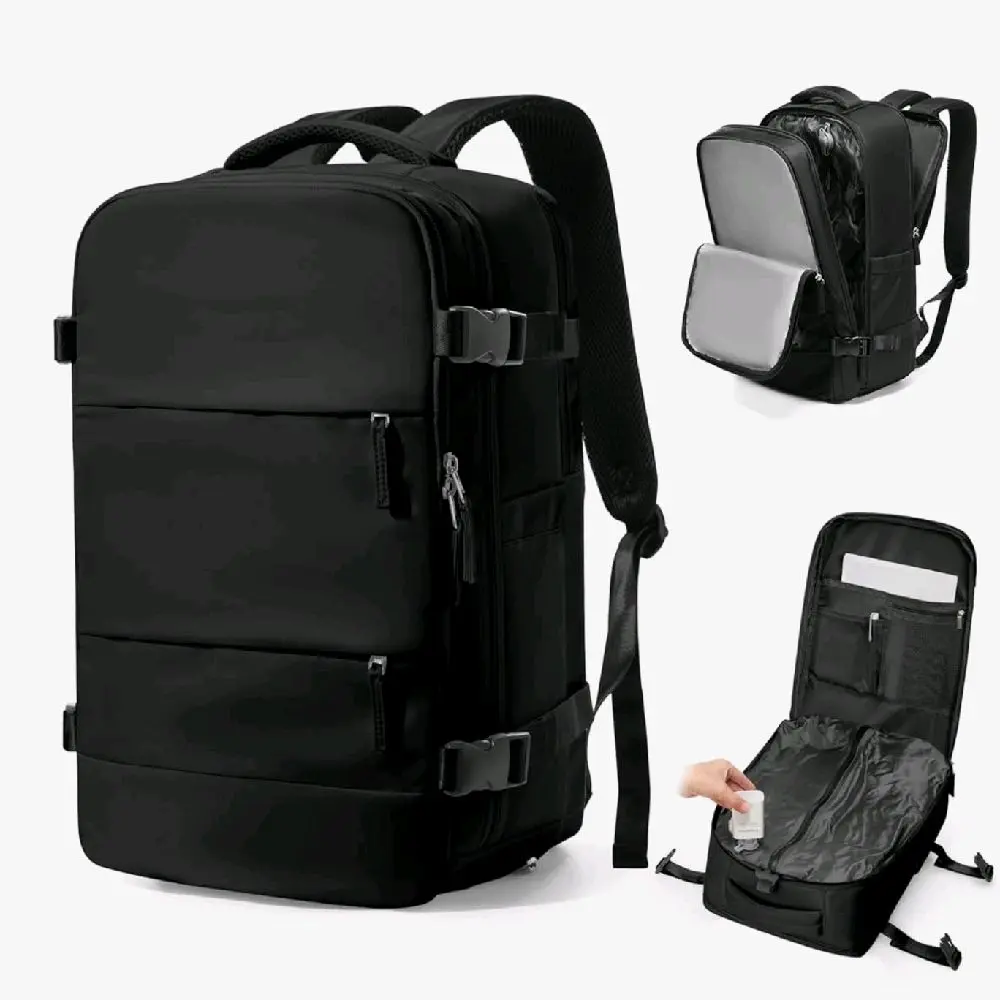 Vacuum Seal Compression Travel Backpack 60L Expandable Vacpack Water Resistant TSA Lock Airbag Black (Electric AirPump Vacuum Seal Compression Travel Backpack 60L Expandable Vacpack Water Resistant TSA Lock Airbag Black (Electric AirPump