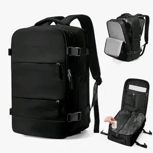 Vacuum Seal Compression Travel Backpack 60L Expandable Vacpack Water Resistant TSA Lock Airbag Black (Electric AirPump included) travel accessories travel essentials Outdoorfun & Carry-On Luggage for Men & Women 17" Laptop Anti-Theft Weekend Trips!!!