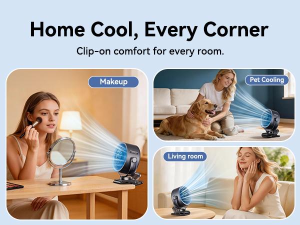 4000mAh Rechargeable Portable Clip on Fan-100-Speed Touch Control, LED Display, 360° Rotate Quiet Turbo Desk Fan, Small Battery Operated USB Fan for Stroller Bed Travel Camping Golf Gym