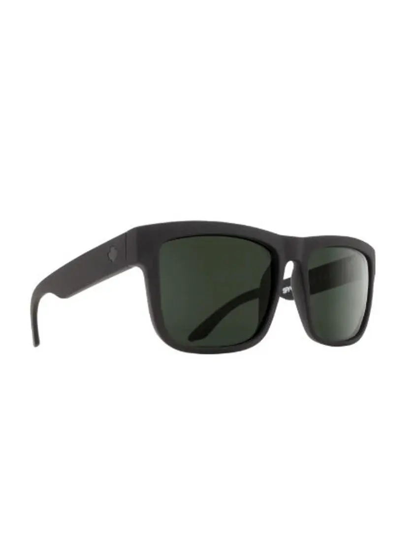 SPY Discord Sunglasses (SPY-673119973863) - Soft Matte Black Frame, Happy Gray Green Happy Lens Technology, Blue Light Blocking Lens, Any Season Use, Comfortable in Bright Sunlight, Easy to Coordinate, Hardwearing, Increased Clarity, Outdoor, Plastic, Squ