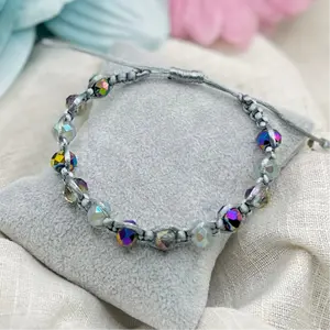 PURPLE GRAY MACRAME BRACELET