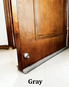 Door Draft Stopper Under Door Seal Adjustable Weather Stripping 35-37 Length Cut-to-Size for Home Office Doors Noise Reduction Windproof Dustproof Insect Proof Sound Insulation Gray