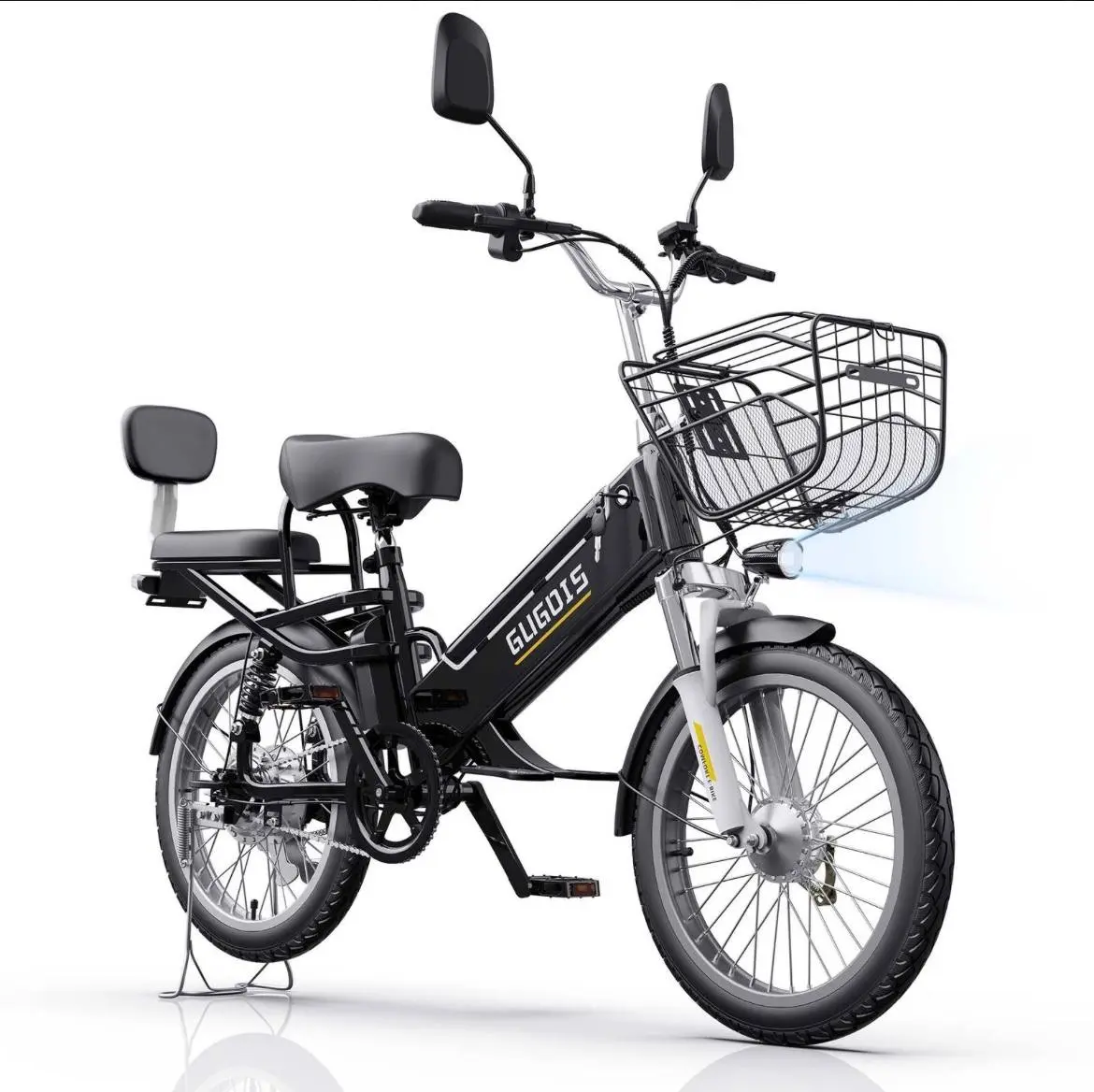 GUGOIS Electric Bike 1200W 48V 20" 13Ah Removable Battery Up to 25 mile 30mph