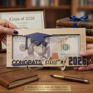 2026 Graduation Money Clip, Wooden Cash Gift Box, Creative High School & University Graduate Gifts, Cash Bouquet Alternative, Graduation Envelope