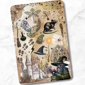 Fantasy Wizard Holographic Cardstock Clear Case Insert for Kindle | Book Lover Gift | Bookish Stickers for Kindle | Gothic Kindle Decorating Accessories | Booktok Smartphone Aesthetic Cover