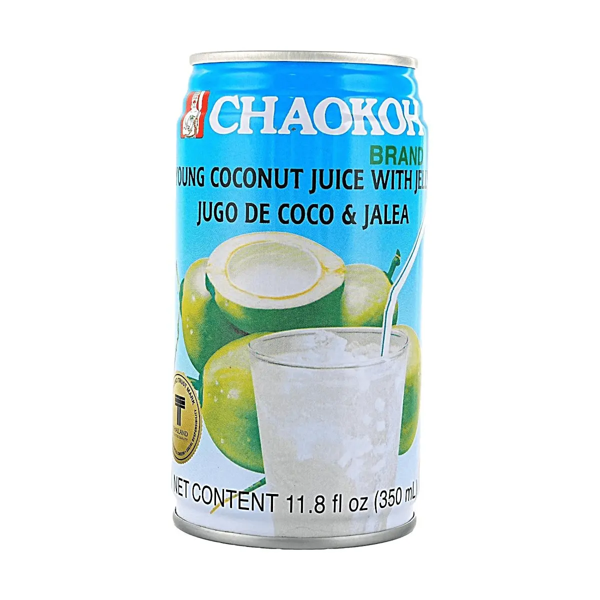 CHAOKOH Coconut Jelly Drink 350ml - Real Coconut Chunks, Refreshing & Chewy Thai Snack