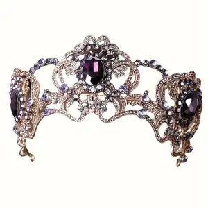 Rhinestone Pearl Crystal Crown - Luxury Bridal Wedding Hair Accessories - Holiday Show Crown