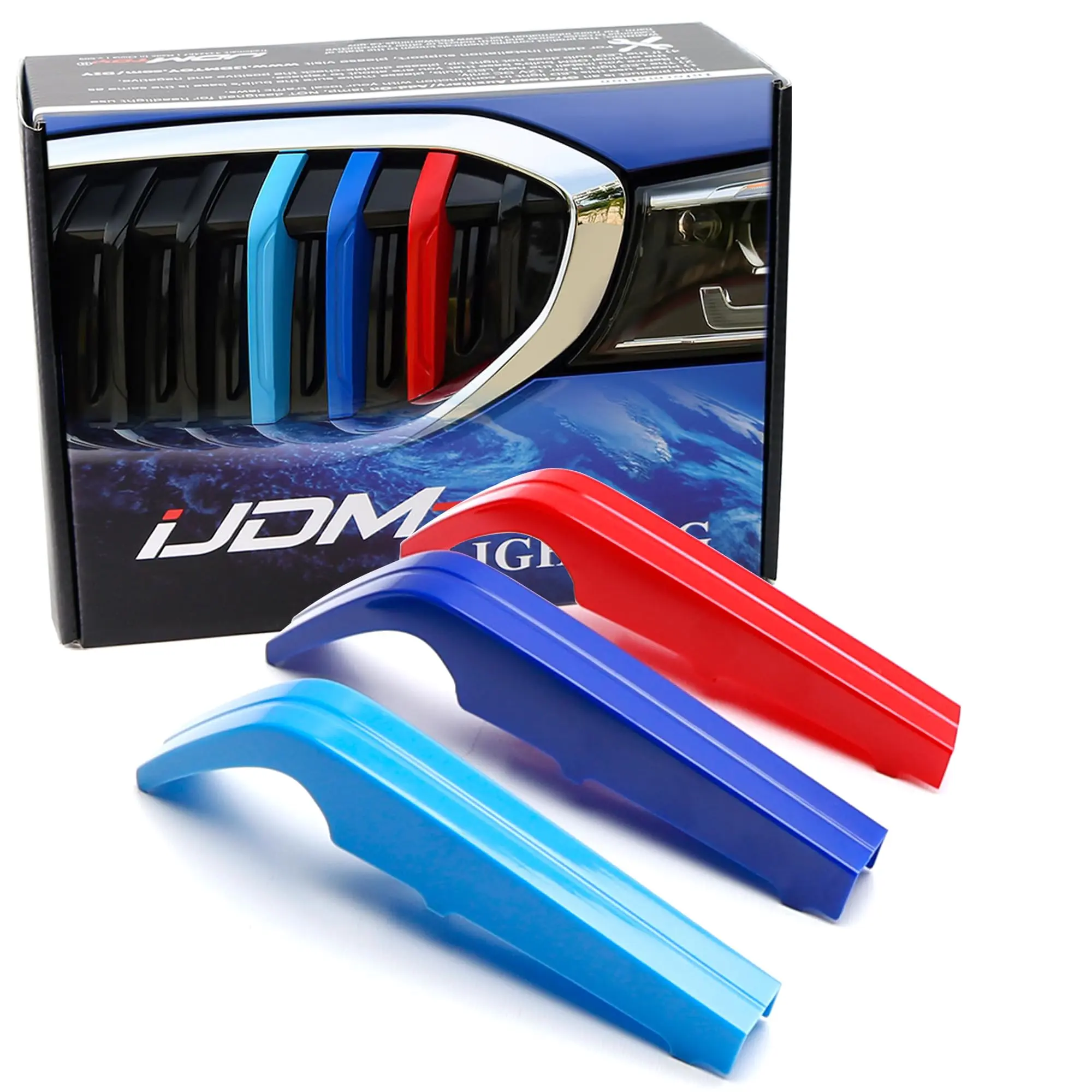 iJDMTOY Exact Fit M-Color Grille Insert Trims For 2023-up BMW G20 3 Series 320i 330i 340i w/ 8-Beam Standard Grille