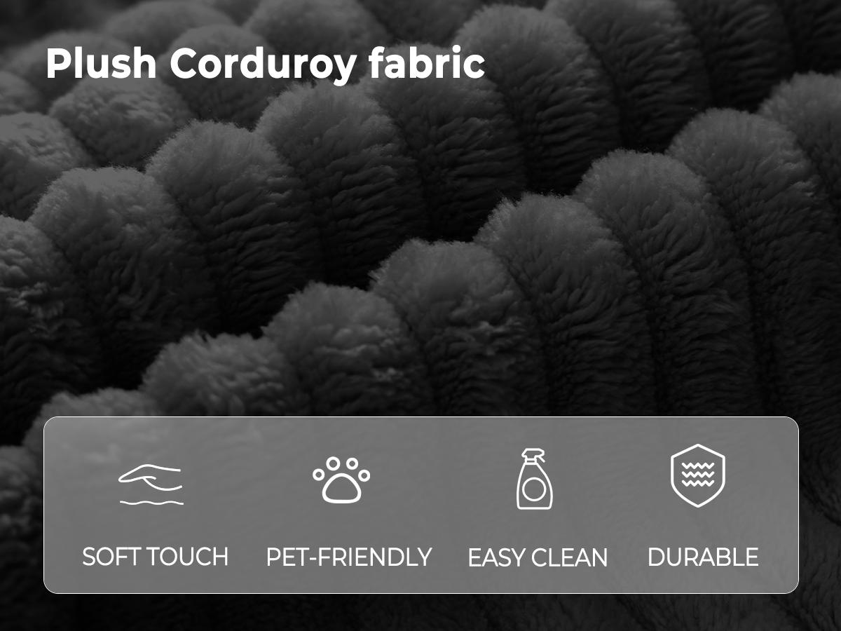 85'' Sofa Bed Cloud Couch Corduroy Upholstered Sectional Convertible Multi-Functional Floor Sofa for Living Room & Apartment Furniture, No Assembly