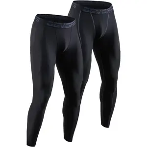 2 or 3 Pack Men's Compression Pants Athletic Leggings with Pocket/Non-Pocket