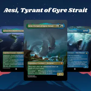 Proxy 100+ Card Commander Deck Aesi Tyrant of Gyre Strait Landfall Simic Theme Ready to Play Magic Style Strategy Deck Perfect Gift for Collectors and Card Players