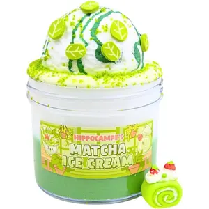 Matcha Ice Cream Slime | Handmade Slime | Hippocampe Slimes (4OZ)
