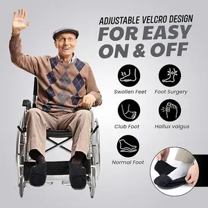 Unisex Diabetic Slippers – Adjustable, Non-Slip, Memory Foam (Black)